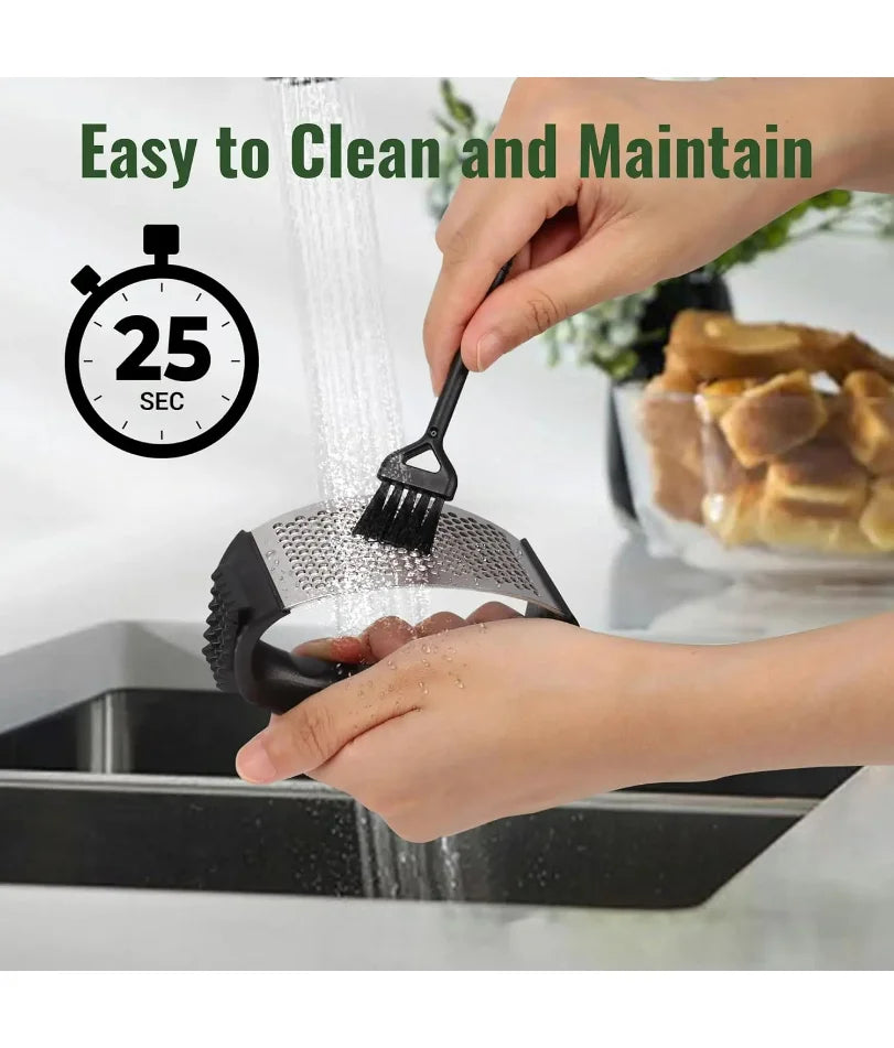 Kitchenova™ Professional Stainless Steel Garlic Press Rocker Set