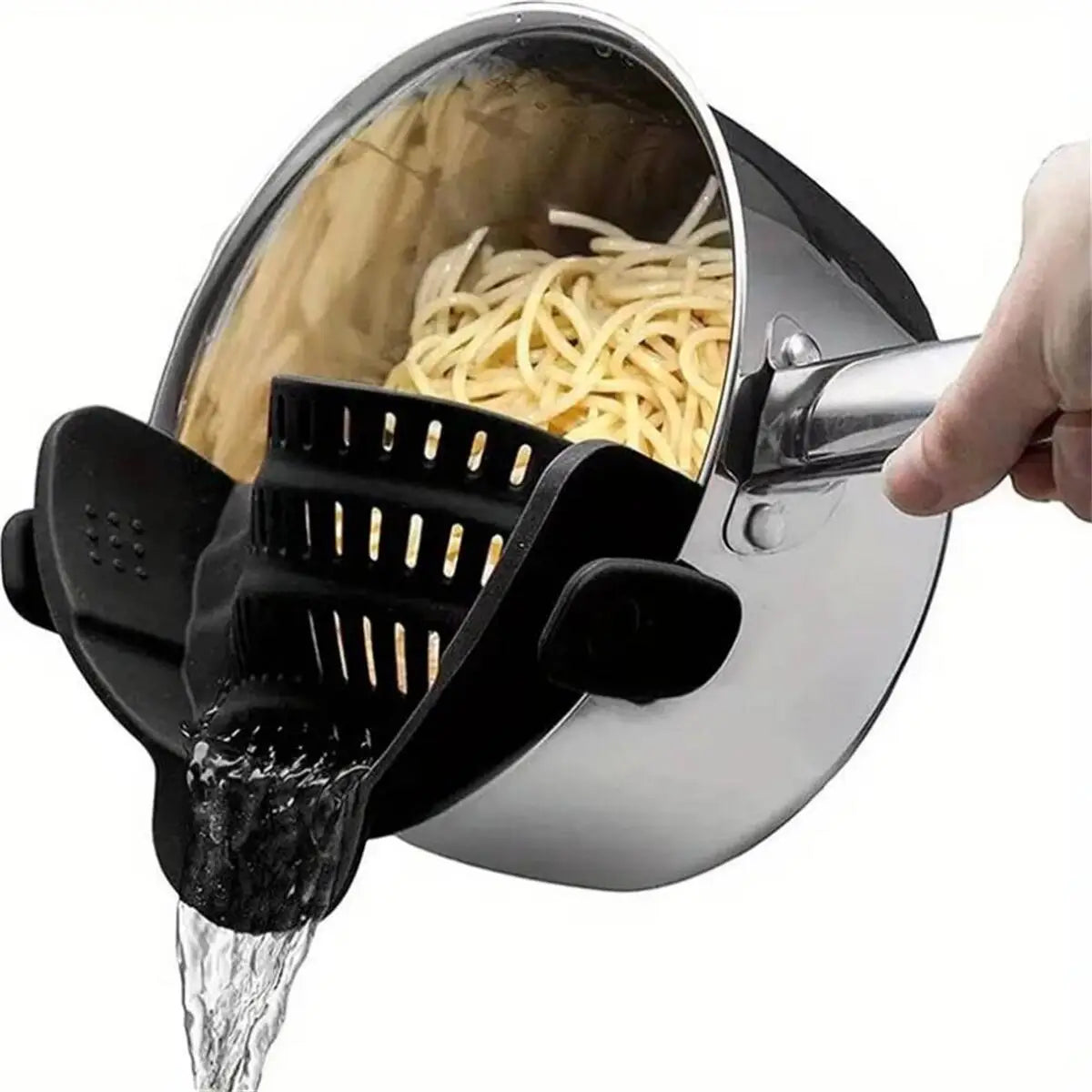 Hands-Free Snap-On Kitchen Strainer & Sieve