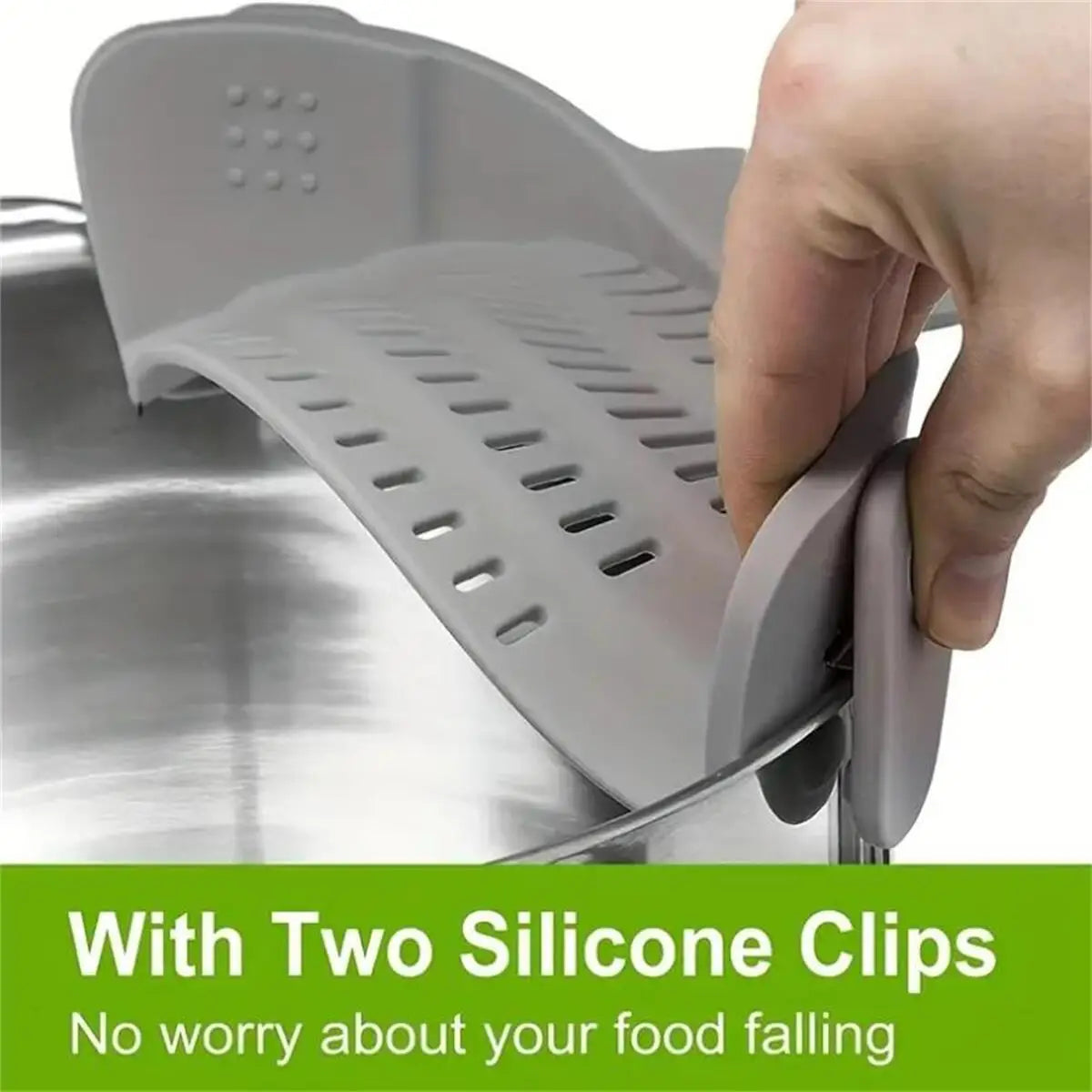 Hands-Free Snap-On Kitchen Strainer & Sieve