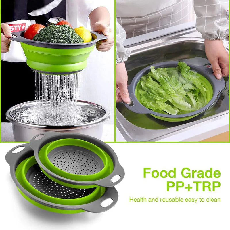 Foldable Silicone Fruit & Vegetable Drainer Basket